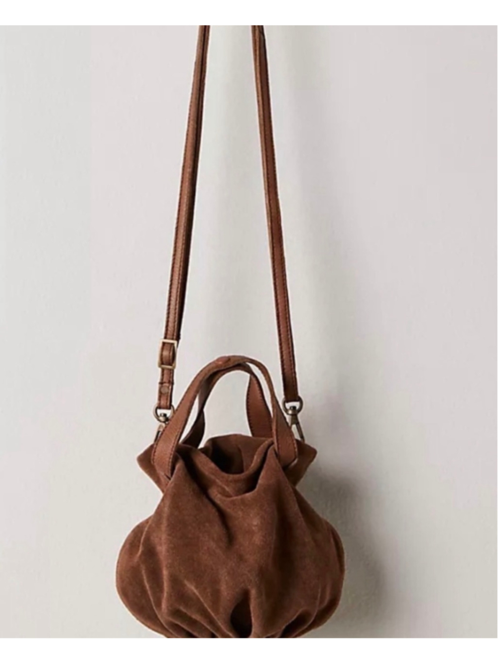 NWT Free People Suki Mini Tote Suede Brown Handbag 
Chocolate ~ Espresso~ Brown